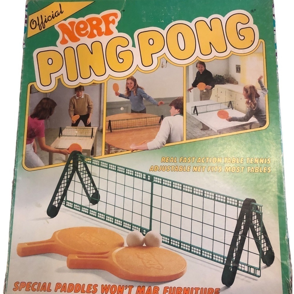 80’s Official NERF Table Tennis Ping Pong Set 2 Players Original Box Complete